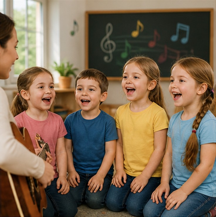 Kinder singen gemeinsam