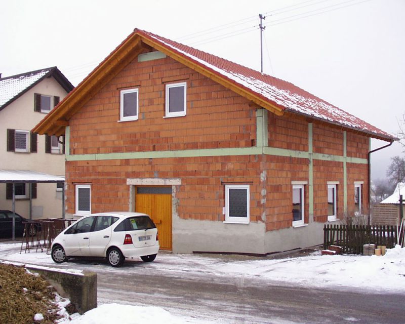 Neubau des Musikerheims im Winter